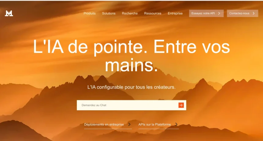 page accueil IA mistral Ai